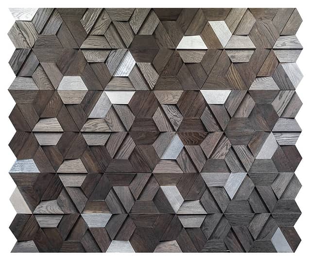 3D мозаика из дерева (дуб), колеровка эбен