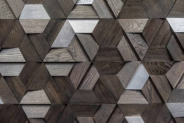 3D мозаика из дерева (дуб), колеровка эбен