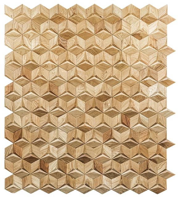 3D мозаика из дерева (дуб), колеровка натур