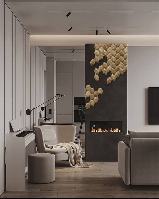 3D мозаика из дерева (дуб), колеровка натур