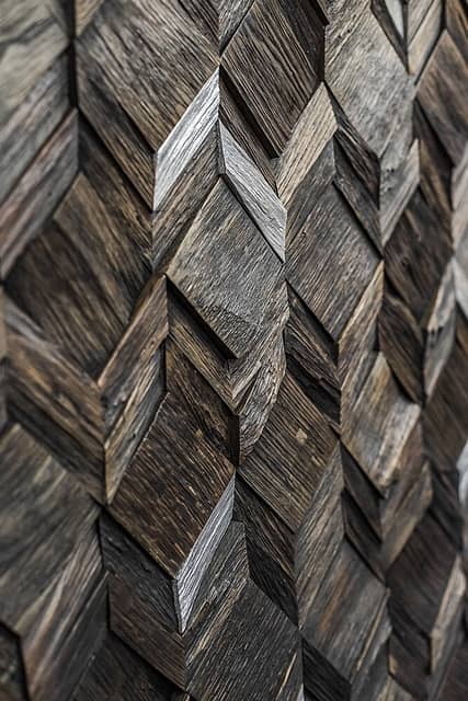 Колотая 3D мозаика из дерева (дуб), колеровка эбен с серебряными вставками