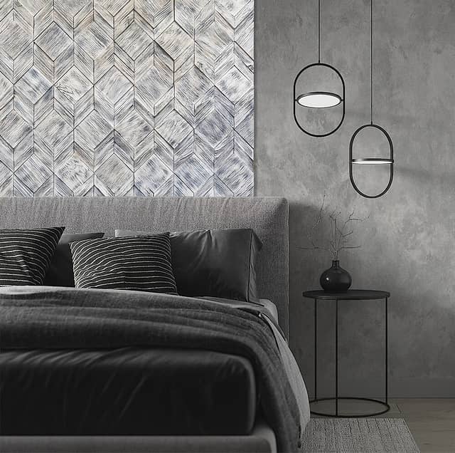 Колотая 3D мозаика из дерева (дуб), колеровка белый обожжённый