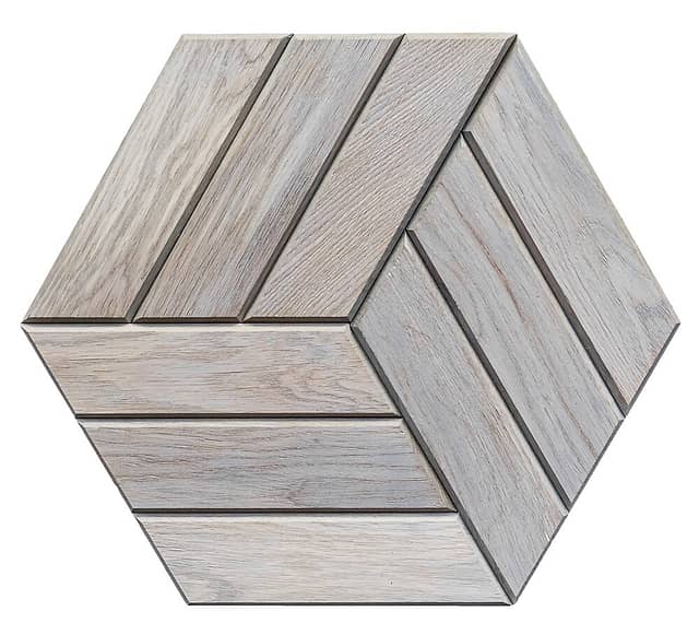 3D мозаика из дерева (дуб), колеровка серый