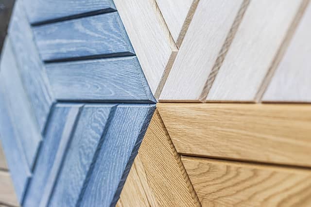 3D мозаика из дерева (дуб), колеровка белый