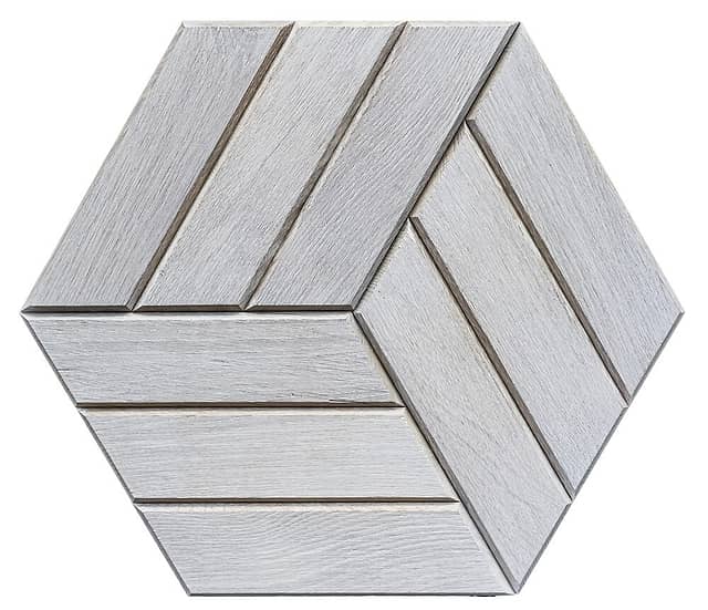 3D мозаика из дерева (дуб), колеровка белый