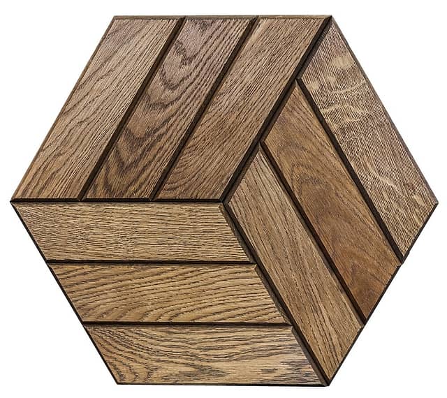 3D мозаика из дерева (дуб), колеровка венге