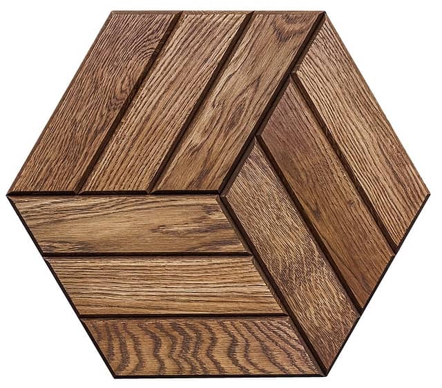 3D мозаика из дерева (дуб), колеровка мокко