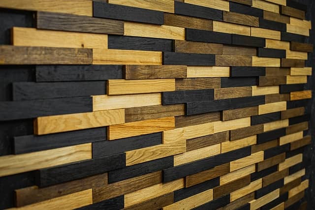 3D мозаика из дерева (дуб), колеровка натур, венге, эбен