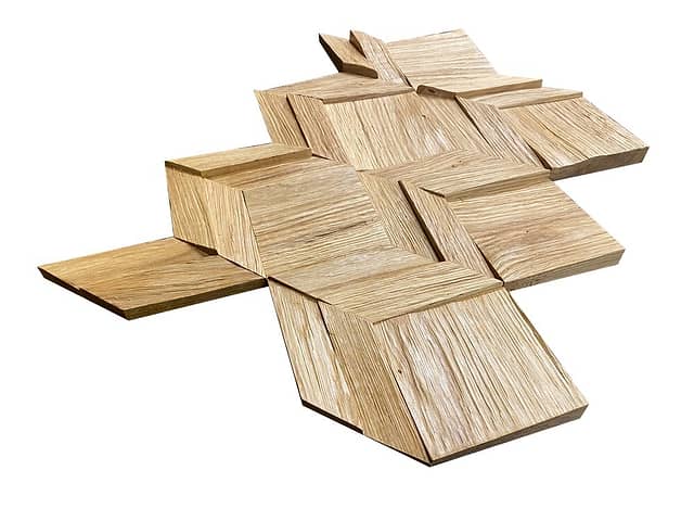 Колотая 3D мозаика из дерева (дуб), колеровка натур