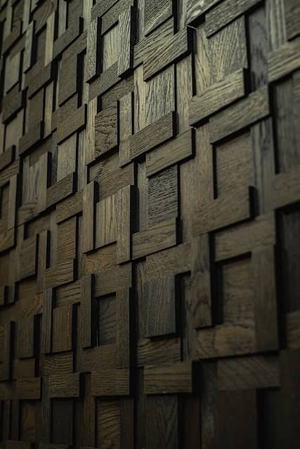 3D мозаика из дерева (дуб), колеровка эбен