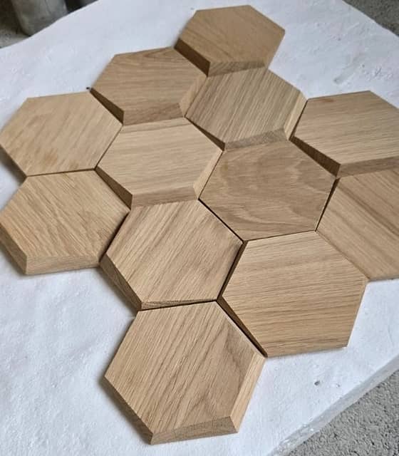 3D мозаика из дерева (дуб), колеровка медовый