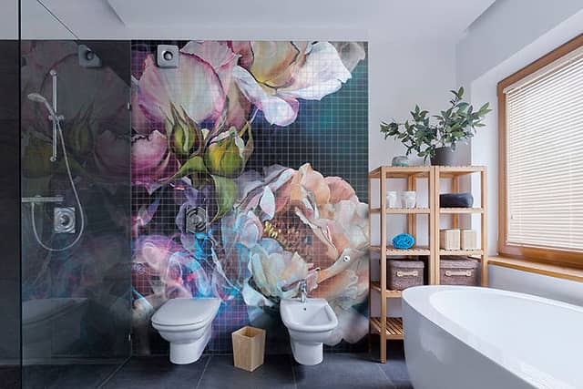 Панно из фотомозаики Цветы