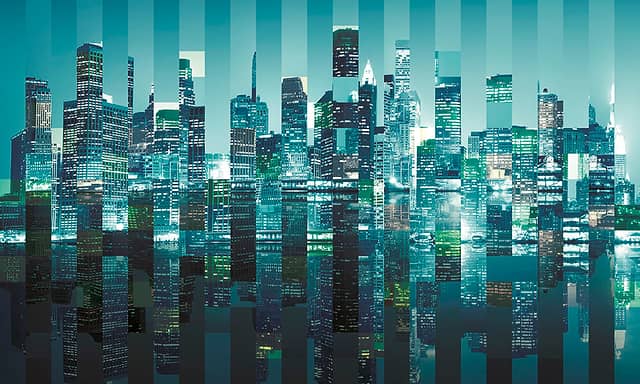 Панно из фотомозаики Город