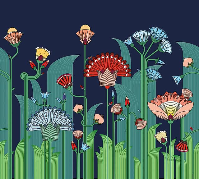 Панно из фотомозаики Цветы