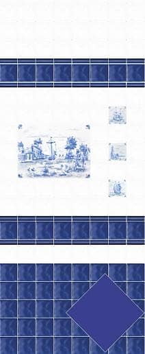 Керамическая плитка для стен, серия Бриз (полотно 30x40 из 12 частей)