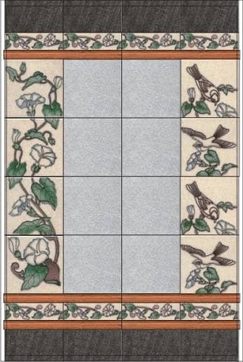 Керамическая плитка для стен, серия Караоке (полотно 30x40 из 12 частей)