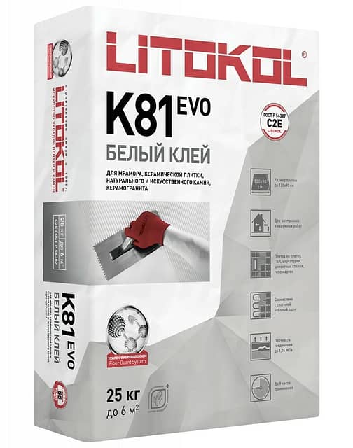 Высокоэластичная клеевая смесь LITOFLEX К81 БЕЛЫЙ, 25кг