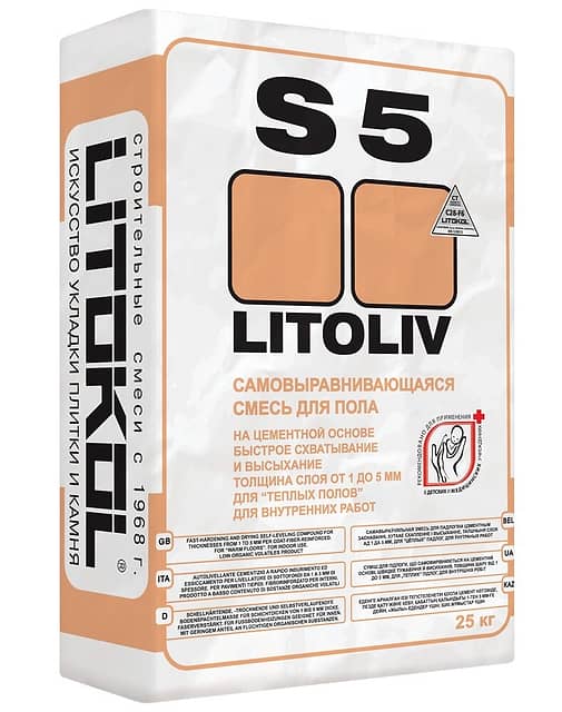 Самонивелирующаяся смесь LITOLIV S5, 25 кг