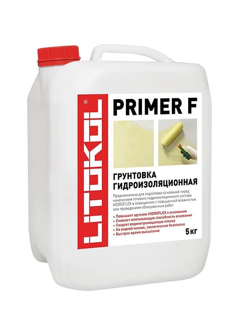 Грунтовка гидроизоляционная PRIMER F-м, 5 кг