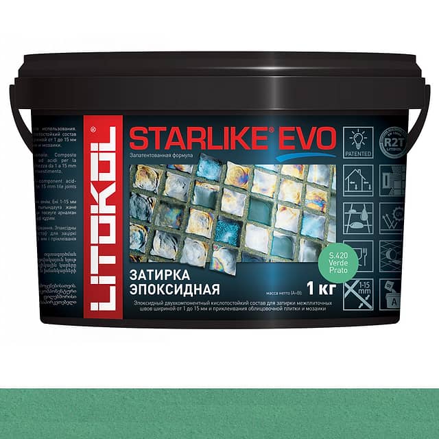 Эпоксидная затирка Starlike EVO S.420 VERDE PRATO 1 кг
