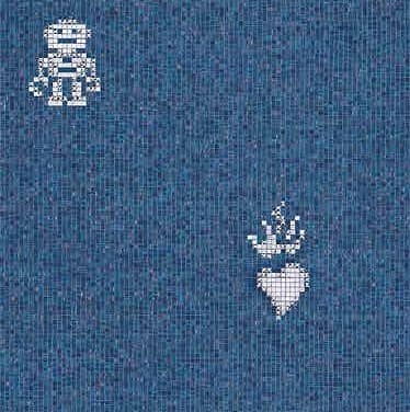 Мозаичное панно (Hearts & Robots Blue), серия Decorations