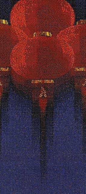 Мозаичное панно (Lanterns Blue B), серия Decorations