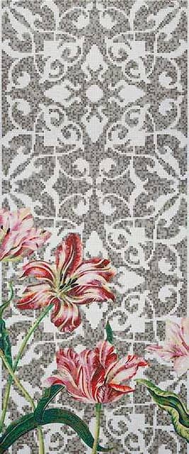 Художественное мозаичное панно (Tulips Grey B), серия Decorations