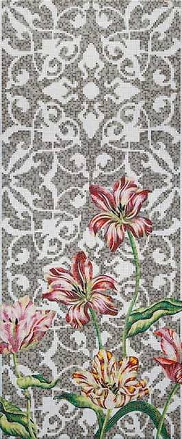 Художественное мозаичное панно (Tulips Grey C), серия Decorations