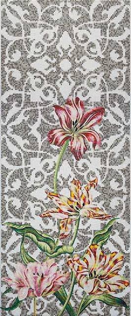 Художественное мозаичное панно (Tulips Grey Single), серия Decorations