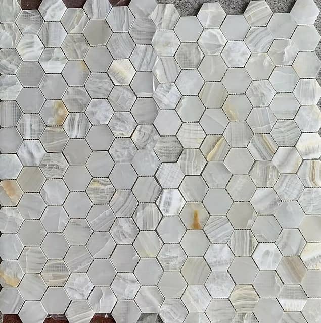 Мозаика из оникса, серия Hexagon