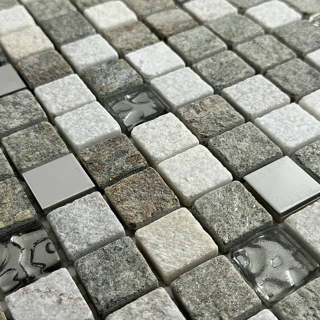 Мозаика из сланца, стекла и металла, серия Slate-M